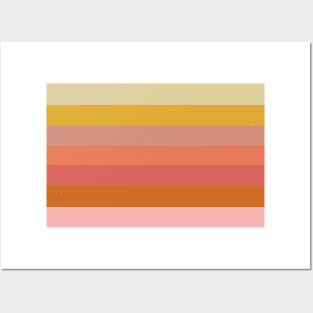 Boho Desert Sunset Stripes Posters and Art